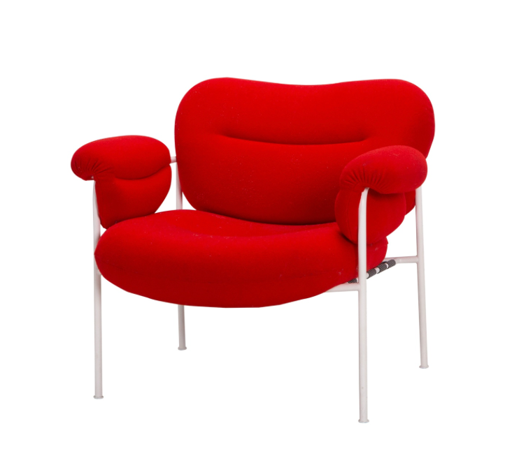 Fogia Fire Red Bollo Lounge Chair