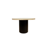 Round Canteen Table - Birch Top Black Base