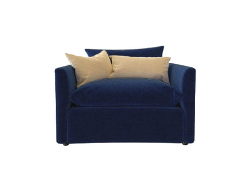 Bon Pouf Round, Blue — Hem